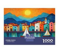 1000 Piece Jigsaw Puzzles for Adults Jigsaw Sunset Over The Harbor Jigsaws for Adults Relaxing Games Analysis And Logic Fun at Home Activities, 52x38cm/1000pcs
