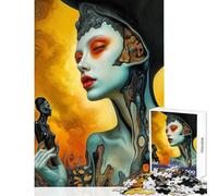 1000 Piece Jigsaw Puzzles for Adults Jigsaw Surreal Female Figure︰ The Oracle of Fire And Flesh Hands-on Game Family Activities Educational Toy Help The Brain Exercise (38X52CM)
