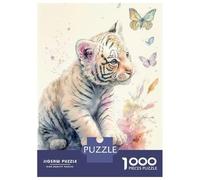 1000 Piece Jigsaw Puzzles for Adults Jigsaw Sweet Little White Tiger Jigsaw Puzzle Toy Wall Decor But Fun And Humorous Fun at Home Activities, 38x26cm/1000pcs