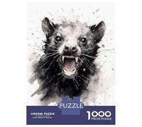 1000 Piece Jigsaw Puzzles for Adults Jigsaw Tasmanian Devil Black Ink Puzzles for Adults Relax Games Birthday Present Christmas Birthday Gifts 38x26cm/1000pcs