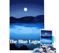 1000 Piece Jigsaw Puzzles for Adults Jigsaw The Blue Lagoon Iceland Night Hands-on Game Learning Educational Toys Birthday Gifts for The Whole Family (Size 38x52cm)