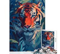 1000 Piece Jigsaw Puzzles for Adults Jigsaw The Calm Tiger Educational Toy Great Gift Relax Games Fun at Home Activities, size 50x75cm