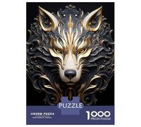 1000 Piece Jigsaw Puzzles for Adults Jigsaw The Golden Regal Wolf Jigsaws for Adults Toy Wall Decor Staycation Kill Time Unique Birthday And Xmas Gifts 38x26cm/1000pcs