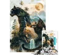 1000 Piece Jigsaw Puzzles for Adults Jigsaw The Panther's Moonlit Domain Adult Jigsaw Puzzle Hands-on Game Stress Reliever Christmas Birthday Gifts (Size 38x52cm)