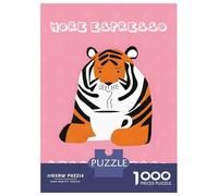 1000 Piece Jigsaw Puzzles for Adults Jigsaw Tiger Coffee - More Espresso Less Depresso Puzzles for Adults Anti-Stress Toys But Fun And Humorous Challenging Game Gifts 52x38cm/1000pcs