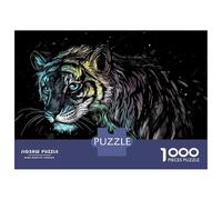 1000 Piece Jigsaw Puzzles for Adults Jigsaw Tiger in Neon Hues Jigsaws for Adults Toy Wall Decor Staycation Kill Time Unique Birthday And Xmas Gifts 38x26cm/1000pcs