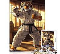 1000 Piece Jigsaw Puzzles for Adults Jigsaw Tiger Karate Kung Fu Martial Arts Toy Wall Decor Birthday Gift Hands-on Game Enhance Love between Couples Size 38x52cm