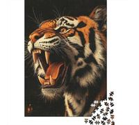 1000 Piece Jigsaw Puzzles for Adults Jigsaw Tiger Roaring Wild Cat Jigsaw for Adults Relax Games Improve Memory Challenging Game Gifts 52x38cm/1000pcs