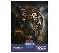 1000 Piece Jigsaw Puzzles for Adults Jigsaw Tiger Thunder Dark Night Puzzles for Adults Relax Games Birthday Present Christmas Birthday Gifts 70x50cm/1000pcs
