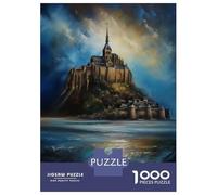 1000 Piece Jigsaw Puzzles for Adults Jigsaw Timeless Mont Saint Michel Puzzles for Adults Brain Teaser Game Enhance Memory Fun Activities at Home 70x50cm/1000pcs