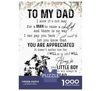 1000 Piece Jigsaw Puzzles for Adults Jigsaw To My Dad Fathers Day Puzzles for Adults Toy Wall Decor Perfect Decoration Challenging Game Gifts 38x26cm/1000pcs