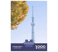 1000 Piece Jigsaw Puzzles for Adults Jigsaw Tokyo Skytree with Autumn Leaves Jigsaw for Adults Relax Games Improve Memory Challenging Game Gifts 38x26cm/1000pcs