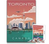 1000 Piece Jigsaw Puzzles for Adults Jigsaw Toronto Ontario Travel Art Ideal for Quiet Relaxing Moments Clean Uniform Cut Leisure Toy Size 38x26cm