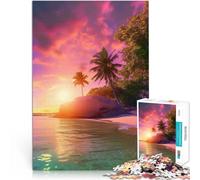 1000 Piece Jigsaw Puzzles for Adults Jigsaw Tropical Island Sunset Mustermontage Einzigartige Wohndekoration und Geschenke52x38cm