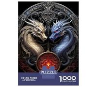 1000 Piece Jigsaw Puzzles for Adults Jigsaw Twin Dragon Art Deco Jigsaws for Adults Toy Wall Decor Staycation Kill Time Unique Birthday And Xmas Gifts 52x38cm/1000pcs