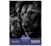 1000 Piece Jigsaw Puzzles for Adults Jigsaw Two Cuddling Lions Puzzles for Adults Relax Games Birthday Present Christmas Birthday Gifts 52x38cm/1000pcs