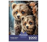 1000 Piece Jigsaw Puzzles for Adults Jigsaw Two Cute Bear Cubs in Winter Puzzles for Adults Anti-Stress Toys But Fun And Humorous Challenging Game Gifts 70x50cm/1000pcs