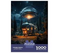1000 Piece Jigsaw Puzzles for Adults Jigsaw UFO Camping Adventure Puzzles for Adults Anti-Stress Toys Presents for Women Fun Activities at Home 52x38cm/1000pcs