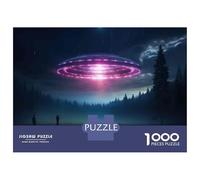 1000 Piece Jigsaw Puzzles for Adults Jigsaw UFO Sightings Alien Spaceship-2 Puzzles for Adults Anti-Stress Toys Presents for Women Fun Activities at Home 70x50cm/1000pcs