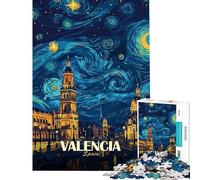 1000 Piece Jigsaw Puzzles for Adults Jigsaw Valencia Spain Starry Night Art Jigsaws for Adults Relax Games Analysis And Logic Fun Activities at Home (Size 38x52cm)