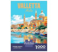 1000 Piece Jigsaw Puzzles for Adults Jigsaw Valletta Malta Adult Jigsaw Puzzle Toy Wall Decor A Work of Art Fun Activities at Home 52x38cm/1000pcs