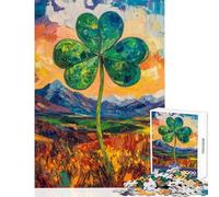 1000 Piece Jigsaw Puzzles for Adults Jigsaw Vibrant Clover Landscape Jigsaws for Adults Brain Teaser Game Improve Memory Fun Activities at Home (Size 38x26cm)