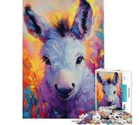 1000 Piece Jigsaw Puzzles for Adults Jigsaw Vibrant Donkey Portrait 1000 Piece Jigsaw Hands-on Game Great Gifts for Games Wall Art (Size 38x52cm)