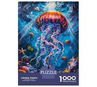 1000 Piece Jigsaw Puzzles for Adults Jigsaw Vibrant Jellyfish Underwater Puzzles for Adults Anti-Stress Toys But Fun And Humorous Challenging Game Gifts 38x26cm/1000pcs