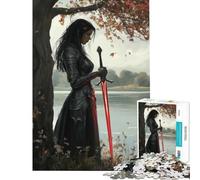 1000 Piece Jigsaw Puzzles for Adults Jigsaw Warrior by The Lake Jigsaw Puzzle 1000 Home Decoration Toys Presents for Women Gifts for Friends And Family (38x52cm)