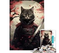 1000 Piece Jigsaw Puzzles for Adults Jigsaw Warrior Cat Cherry Blossom Practical Game Toy Intellectual Game Art Work Gifts Birthday Present (Size 38x52cm)