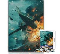 1000 Piece Jigsaw Puzzles for Adults Jigsaw Wartime Aerial Attack Ideal for Quiet Relaxing Moments Clean Uniform Cut Leisure Toy Size 38x52cm