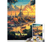 1000 Piece Jigsaw Puzzles for Adults Jigsaw Wat Arun Temple, Thailand Fun Games for The Whole Family Educational Toy Suitable for Desktop Decoration (52X38cm)
