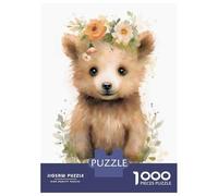 1000 Piece Jigsaw Puzzles for Adults Jigsaw Watercolor Baby Bear Art Puzzles for Adults Relax Games Birthday Present Christmas Birthday Gifts 52x38cm/1000pcs