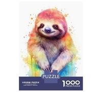 1000 Piece Jigsaw Puzzles for Adults Jigsaw Watercolor Sloth Painting Adult Jigsaw Puzzle Toy Wall Decor A Work of Art Fun Activities at Home 70x50cm/1000pcs