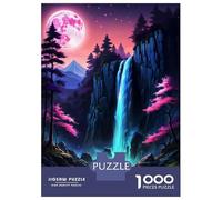 1000 Piece Jigsaw Puzzles for Adults Jigsaw Waterfall Night Atmosphere Teenager Puzzles Relaxing Games Hand Speed Race Christmas Birthday Gifts 52x38cm/1000pcs