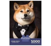 1000 Piece Jigsaw Puzzles for Adults Jigsaw Well Dressed Shiba Inu Dog Puzzles for Adults Relax Games Birthday Present Christmas Birthday Gifts 38x26cm/1000pcs