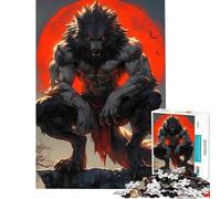 1000 Piece Jigsaw Puzzles for Adults Jigsaw Werewolf Under Blood Moon Hands-on Game Learning Educational Toys Birthday Gifts for The Whole Family (Size 75x50cm)