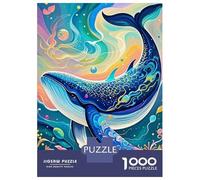 1000 Piece Jigsaw Puzzles for Adults Jigsaw Whale in Colorful Abstract Ocean Puzzles for Adults Relax Games Birthday Present Christmas Birthday Gifts 52x38cm/1000pcs