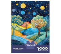 1000 Piece Jigsaw Puzzles for Adults Jigsaw Whimsical Night Sky Landscape Print Jigsaws for Adults Relaxing Games Analysis And Logic Fun at Home Activities, 52x38cm/1000pcs