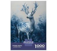 1000 Piece Jigsaw Puzzles for Adults Jigsaw White Deer In Forest Puzzles for Adults Relax Games Birthday Present Christmas Birthday Gifts 70x50cm/1000pcs