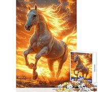 1000 Piece Jigsaw Puzzles for Adults Jigsaw White Horse at Sunset 1000 Piece Jigsaw Hands-on Game Great Gifts for Games Wall Art (38x52cm)