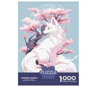 1000 Piece Jigsaw Puzzles for Adults Jigsaw White Kitsune Sakura Tree Jigsaw Puzzle Toy Wall Decor But Fun And Humorous Fun at Home Activities, 70x50cm/1000pcs