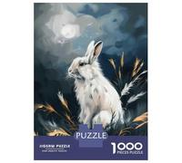 1000 Piece Jigsaw Puzzles for Adults Jigsaw White Rabbit Under Moonlight Jigsaws for Adults DIY Toys Birthday Present Challenging Game Gifts 52x38cm/1000pcs