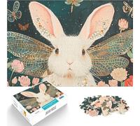 1000 Piece Jigsaw Puzzles for Adults Jigsaw White Rabbit with Wings Familienaktivität Kunstwerk Geschenk52x38cm