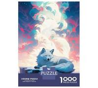 1000 Piece Jigsaw Puzzles for Adults Jigsaw White Wolf in A Dreamy Landscape Jigsaws for Adults Toy Wall Decor Staycation Kill Time Unique Birthday And Xmas Gifts 70x50cm/1000pcs