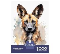 1000 Piece Jigsaw Puzzles for Adults Jigsaw Wild African Dog Puzzles for Adults Toy Wall Decor Perfect Decoration Challenging Game Gifts 38x26cm/1000pcs