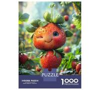 1000 Piece Jigsaw Puzzles for Adults Jigsaw Winking Strawberry Character Adult Jigsaw Puzzle Hands-on Game Perfect Decoration Challenging Game Gifts 52x38cm/1000pcs