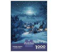 1000 Piece Jigsaw Puzzles for Adults Jigsaw Winter Snowfall Village Puzzles for Adults Brain Teaser Game Enhance Memory Fun Activities at Home 38x26cm/1000pcs