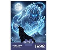 1000 Piece Jigsaw Puzzles for Adults Jigsaw Winter Wolves And Moonlit Majesty Jigsaw for Adults Relax Games Improve Memory Challenging Game Gifts 52x38cm/1000pcs