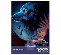 1000 Piece Jigsaw Puzzles for Adults Jigsaw Wolf And Eagle Teenager Puzzles Relaxing Games Hand Speed Race Christmas Birthday Gifts 52x38cm/1000pcs